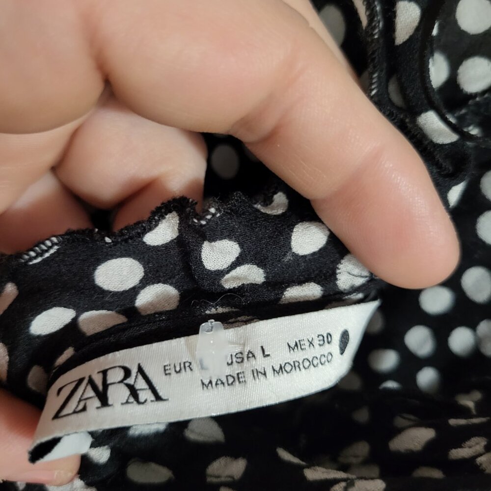 Zara Polka Dot Ruffle Mini Dress - Size Large - Blogger Favorite - Picture 7 of 8